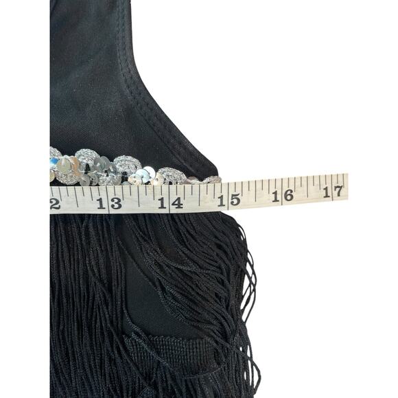 SPIRIT Black Fancy Flappy Halloween Costume Women’s Sz Small Flapper Dress 20's - Picture 8 of 9